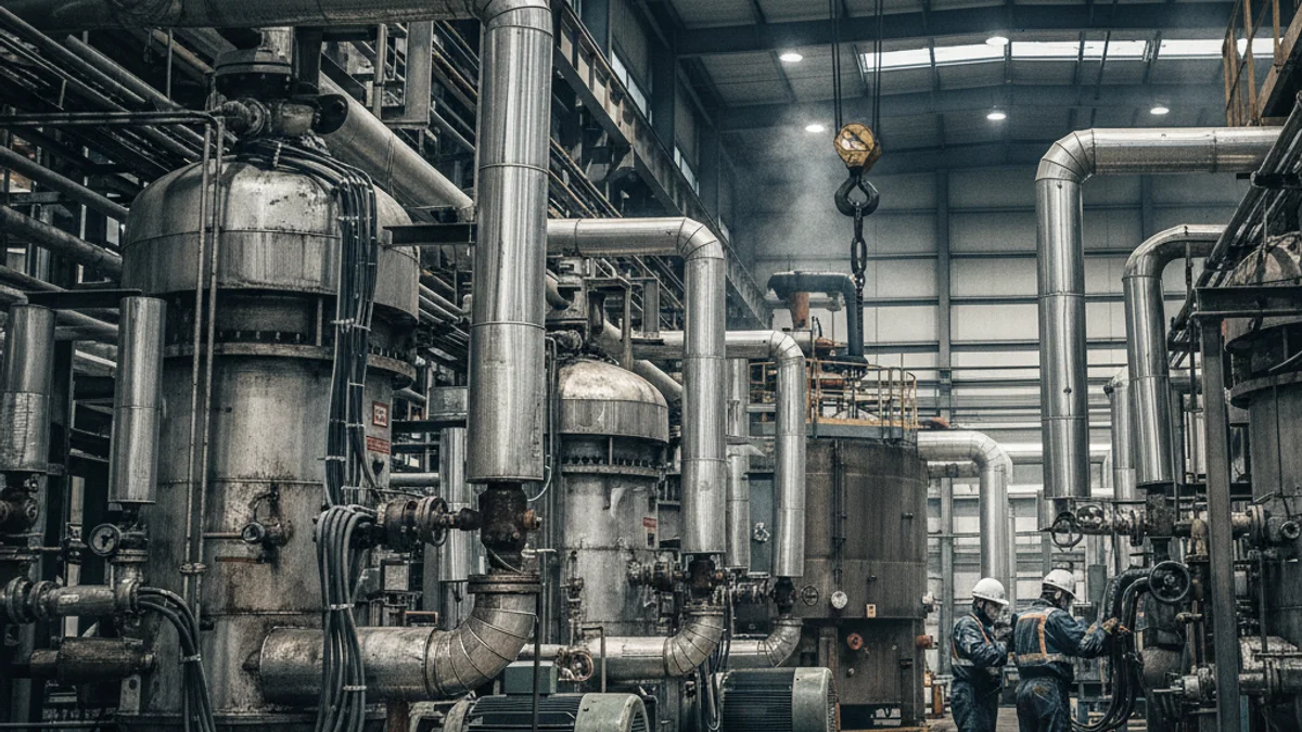 Imagen genérica de una central eléctrica o una sala de control industrial durante una parada técnica.