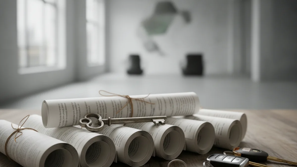 Imagen genérica que representa la tensión del mercado inmobiliario con documentos y llaves de vivienda.