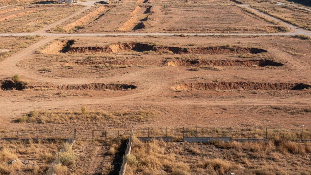Vista de un gran terreno industrial sin uso, simbolizando una inversión fallida en la comarca del Bages.
