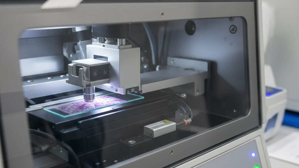 Imagen digital de una muestra histopatológica analizada por un algoritmo de IA.