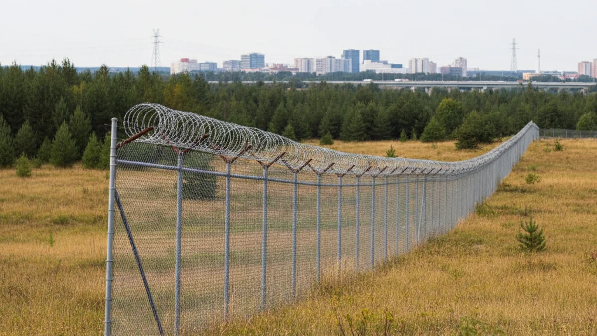 Imagen genérica de una granja porcina o un bosque con señales de restricción sanitaria por la Peste Porcina Africana.