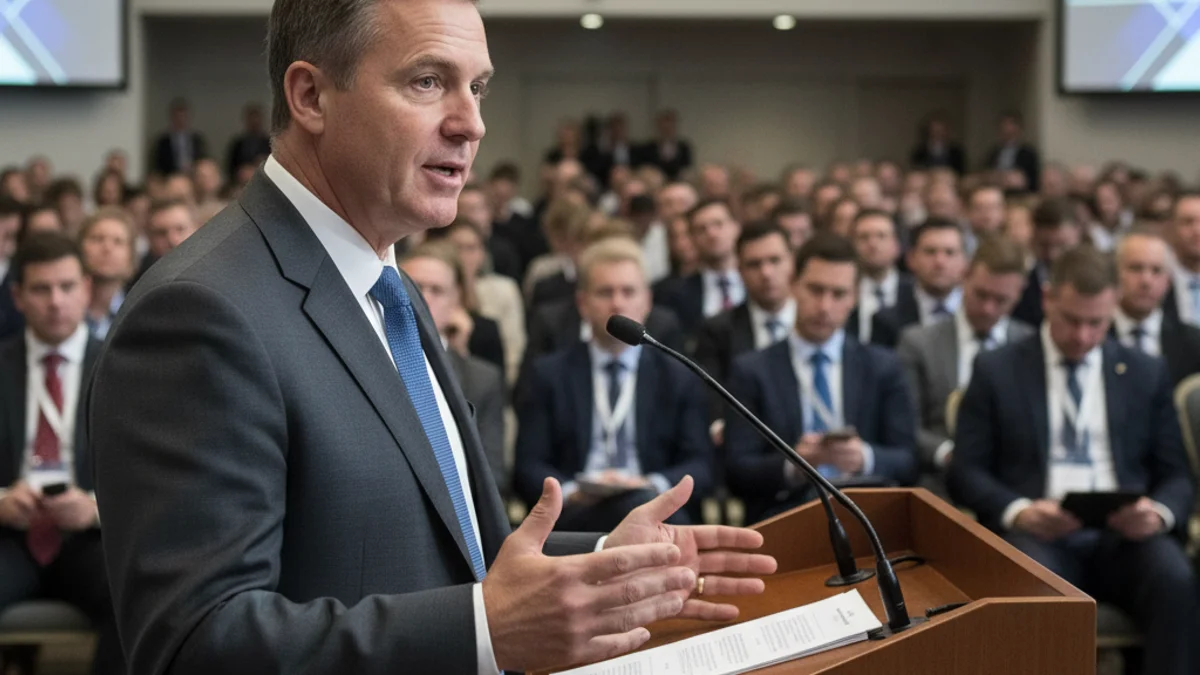 El presidente del Banco Sabadell, un representant, durante un encuentro con accionistas en Sabadell.