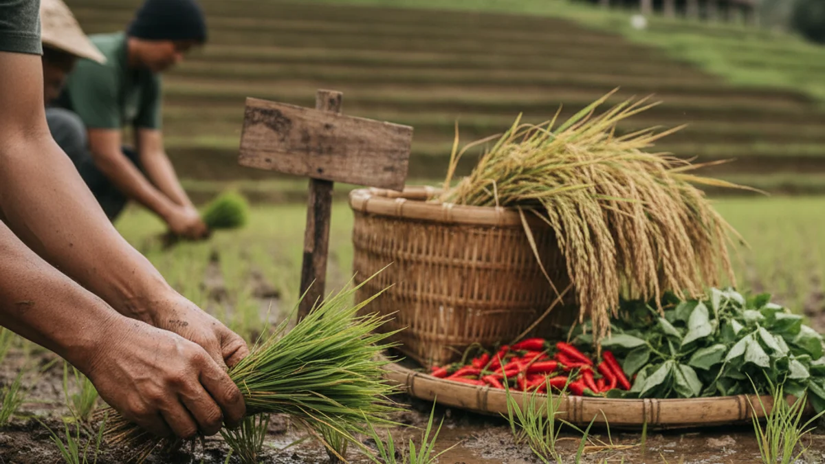 Imagen genérica de un campo de arroz o una granja en el Delta del Ebro, simbolizando el agroturismo.