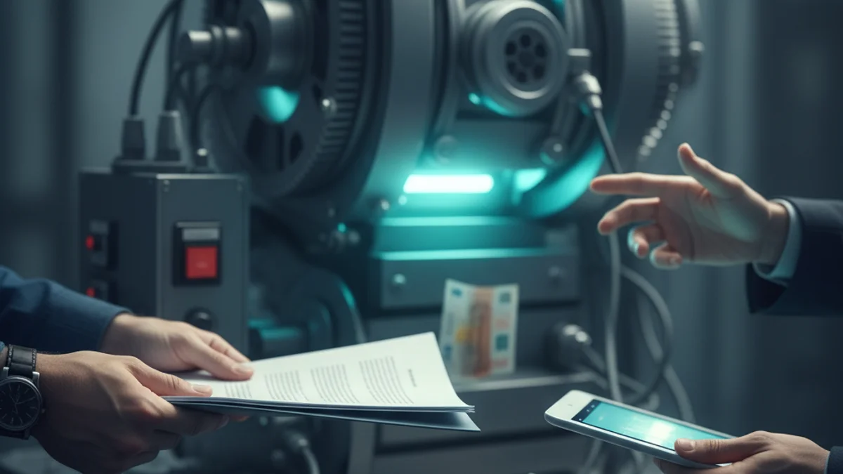 Representación visual de la inyección de fondos económicos en un entorno industrial o de desarrollo tecnológico.