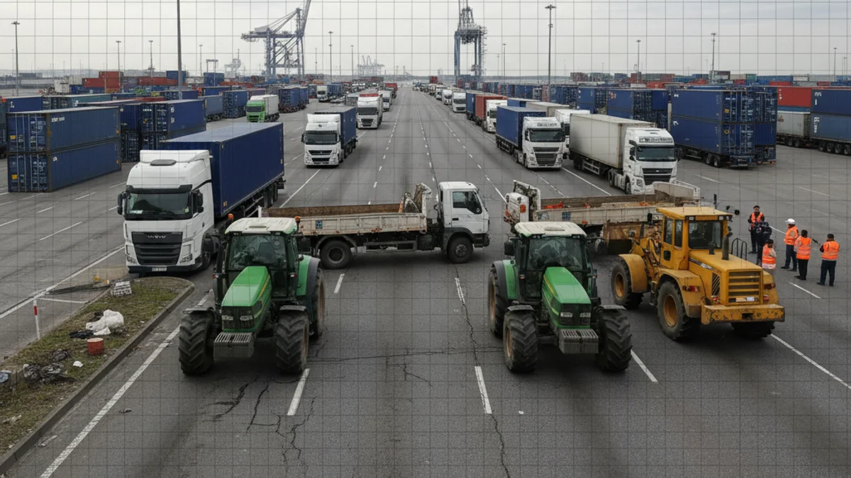 Imagen genérica de una carretera o autopista vacía debido a una protesta o corte de tráfico.