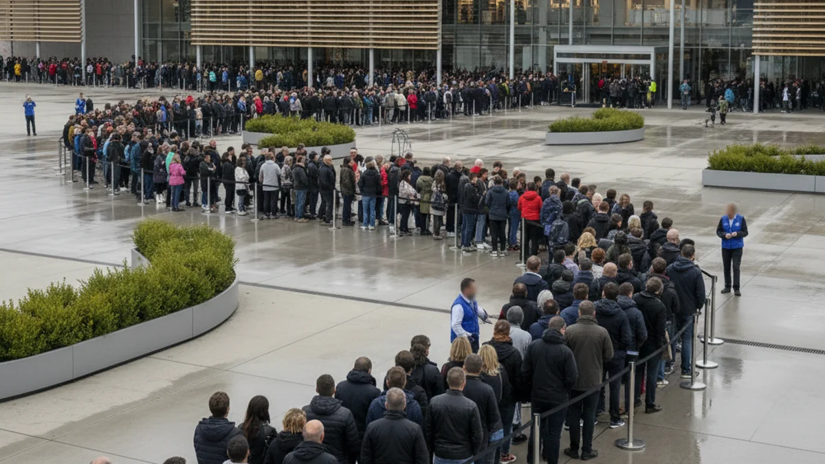Imagen genérica de la entrada de una gran tienda de muebles con afluencia de público el día de la inauguración.