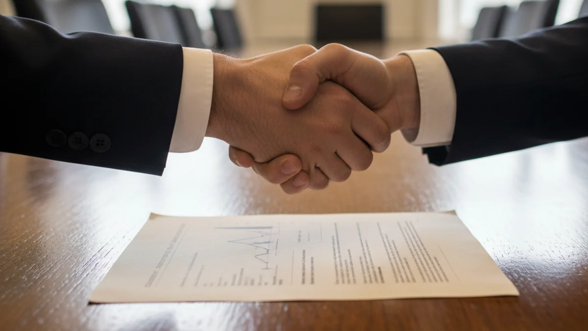 Representación genérica de una reunión institucional o la firma de un acuerdo de financiación para proyectos locales.