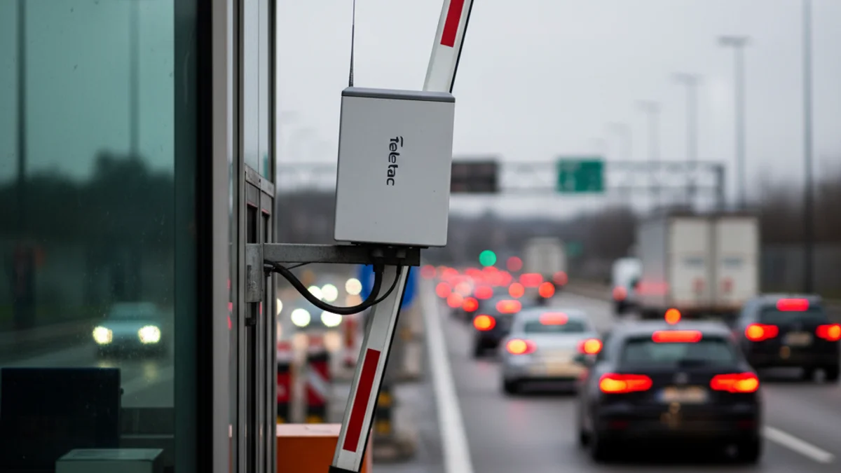 Imagen genérica de una barrera de peaje en una autopista catalana, con vehículos pasando por el carril de Teletac.