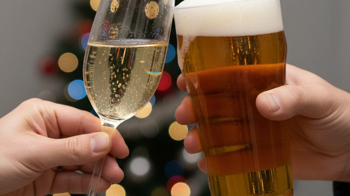 Imagen genérica de una copa de vino o cava en un brindis festivo, simbolizando la tradición vitivinícola.