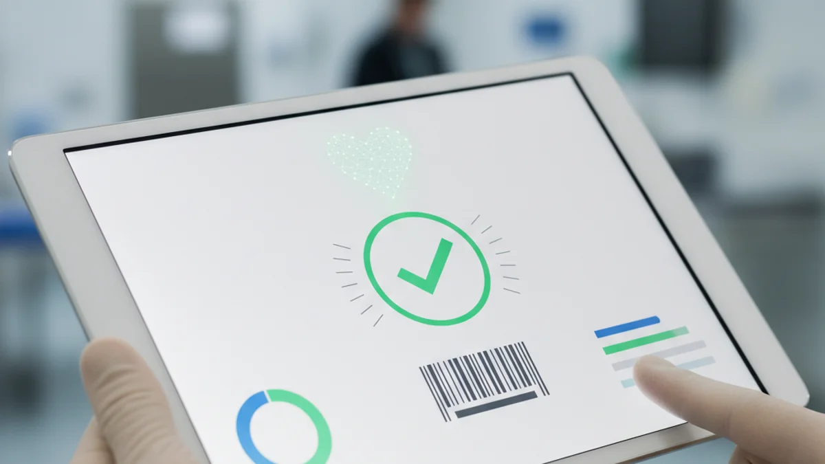 Representación digital de un proceso de transfusión de sangre con elementos de seguridad y trazabilidad.
