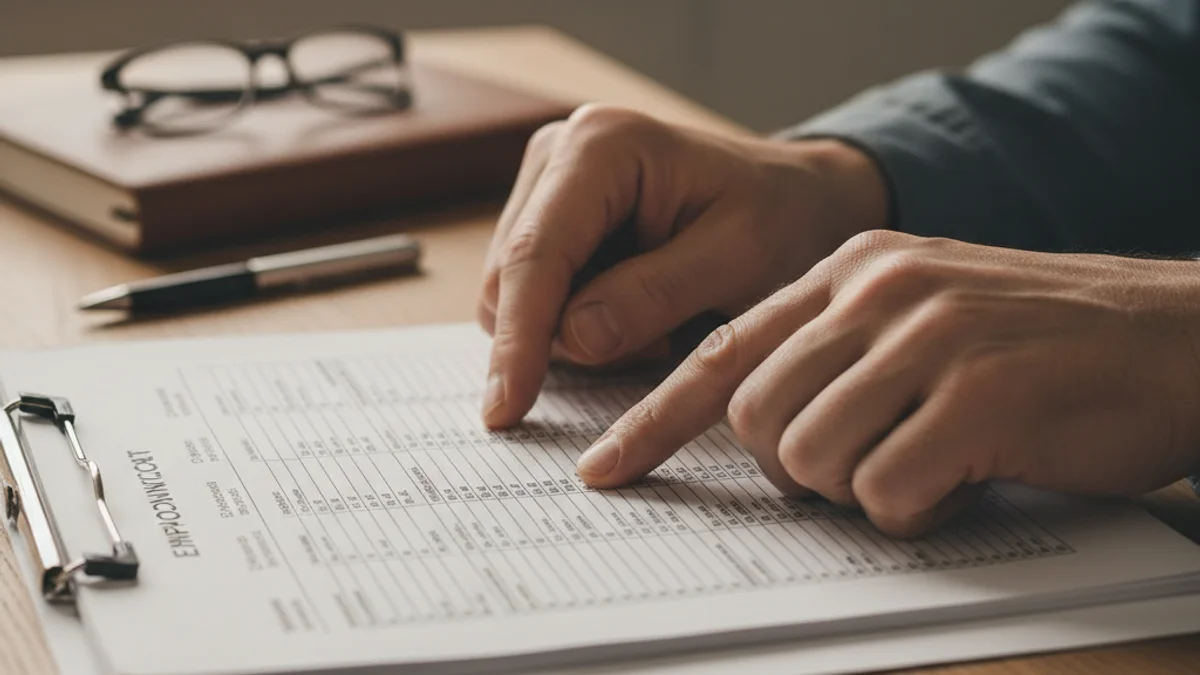 Imagen genérica de manos revisando un documento laboral o una nómina, simbolizando la revisión de derechos.