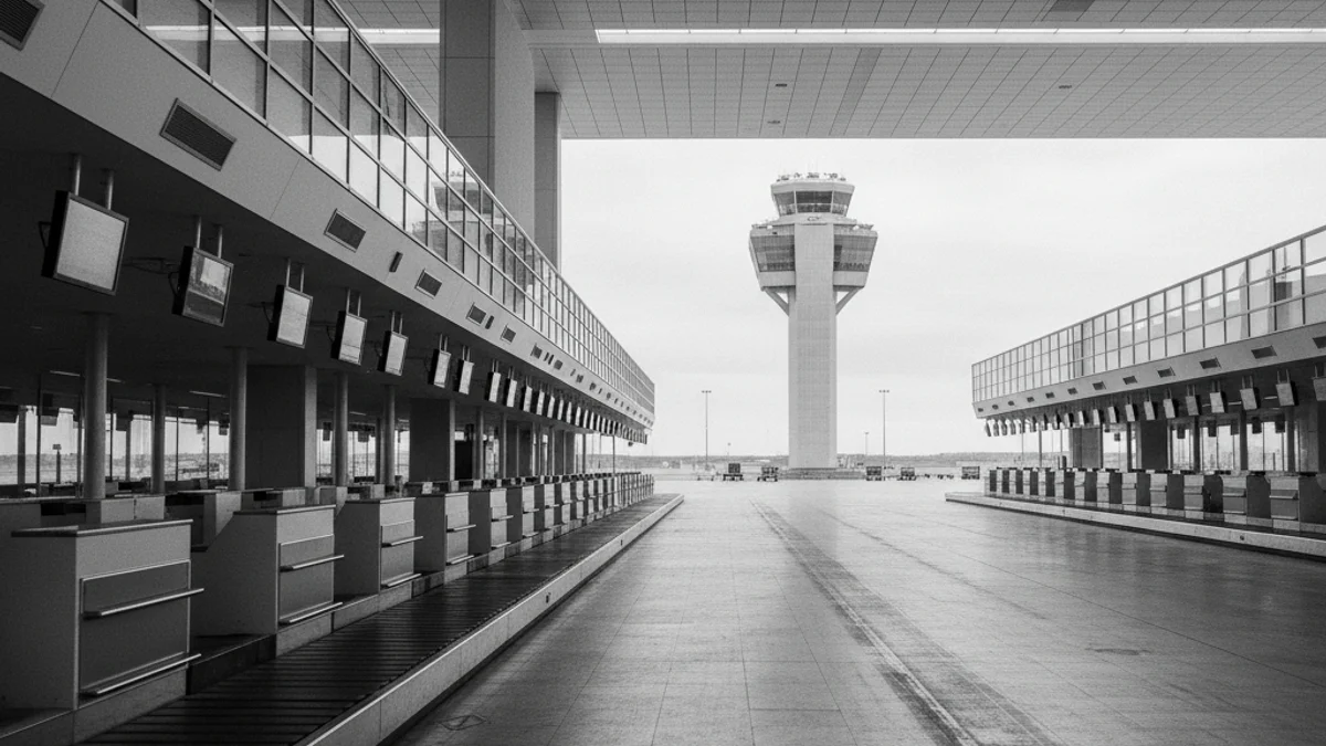Imagen genérica de una pista de aterrizaje o una terminal de aeropuerto vacía, simbolizando el tráfico aéreo.
