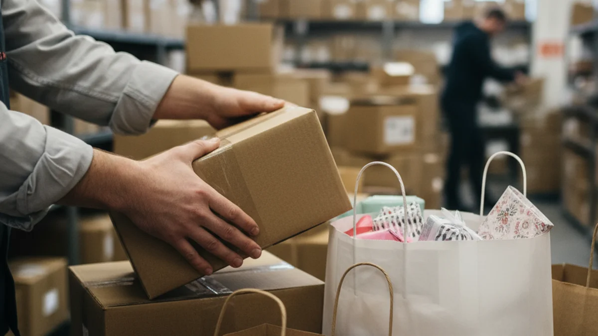 Imagen genérica de bolsas de compra o un carrito de logística, simbolizando la campaña de rebajas de invierno.