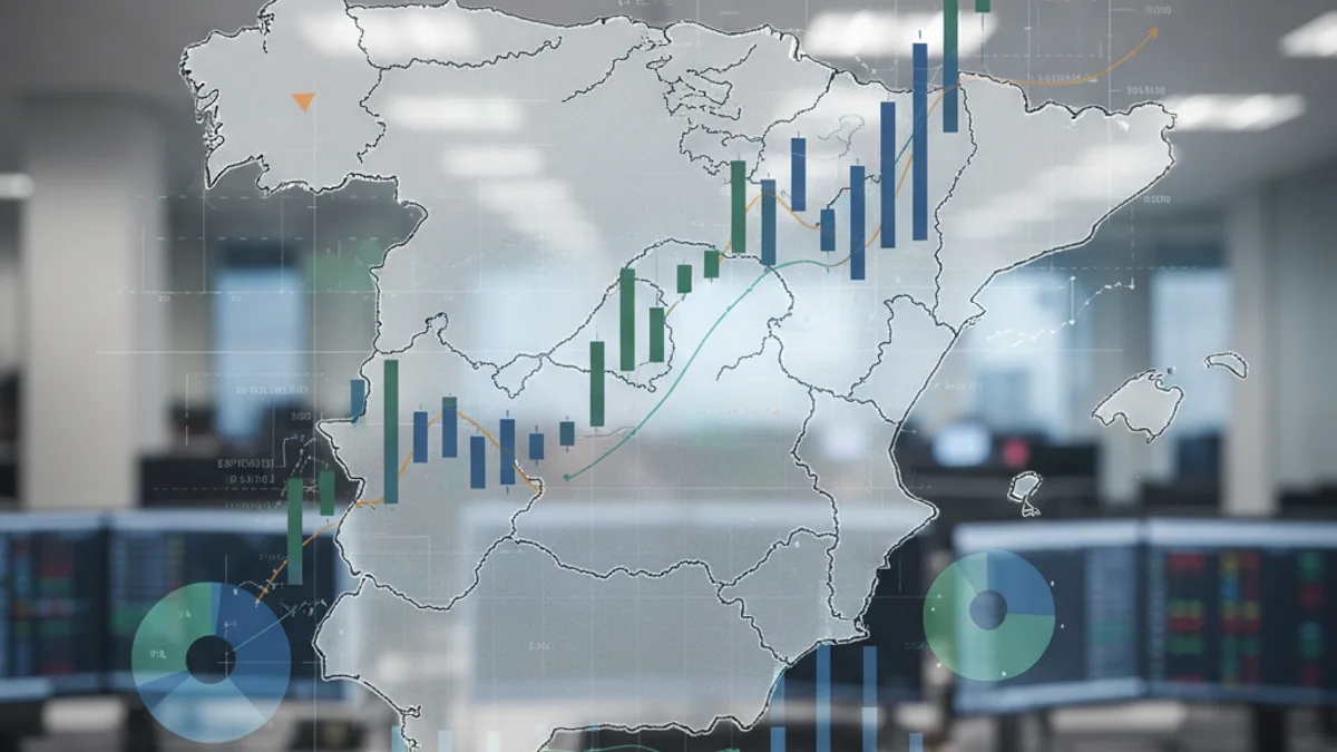 Representación abstracta de balances económicos o gráficos de crecimiento financiero regional.