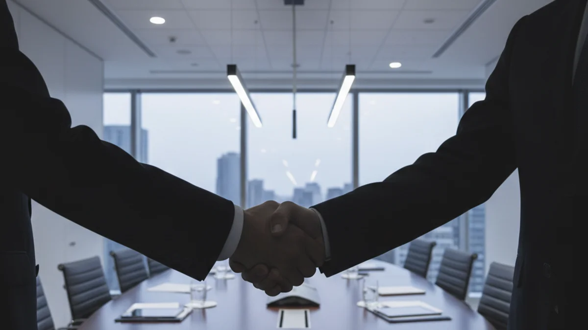 Imagen genérica de una reunión de junta directiva o un traspaso de poderes en un entorno corporativo.