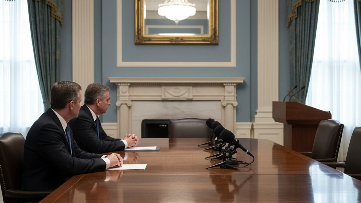 Imagen genérica de una reunión de ejecutivos de energía en un entorno institucional, como la Casa Blanca.