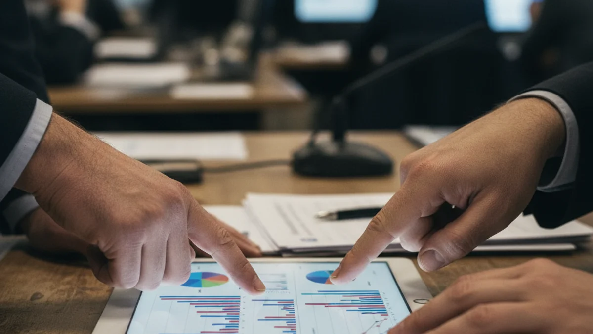 Gráfico económico con flechas que muestran tendencias de aumento y disminución del desempleo.