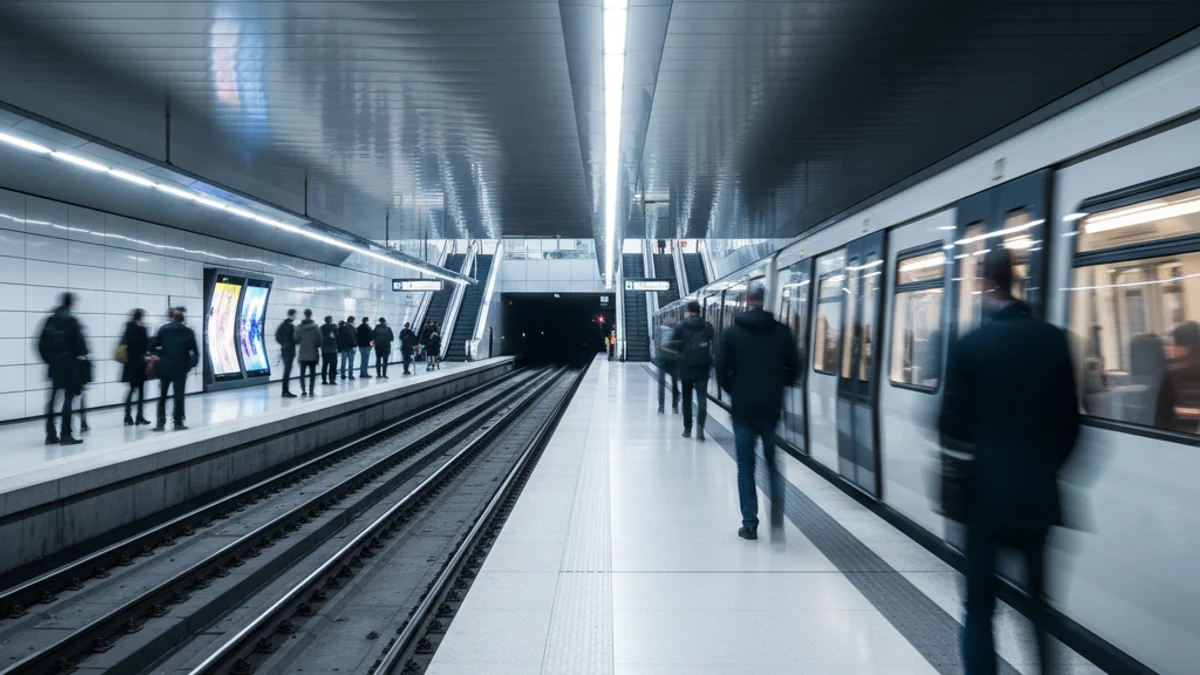 Imagen genérica de un pasillo o andén de metro vacío en Barcelona, simbolizando la gestión del transporte público.