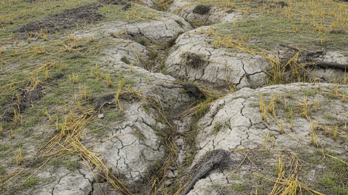 Campo de cultivo en la plana de Lleida con señales de daños causados por la fauna salvaje, especialmente conejos.