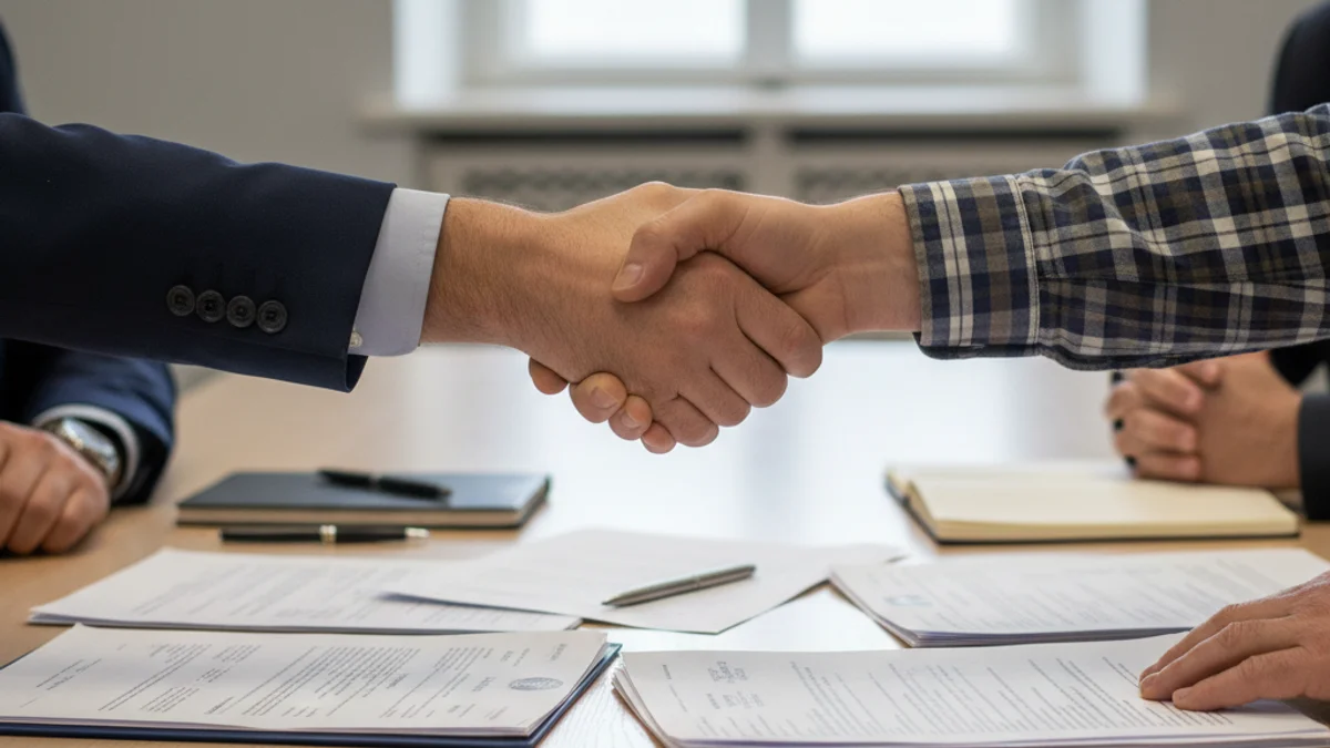 Representación de un acuerdo entre representantes gubernamentales y organizaciones agrarias sobre zonas protegidas y compensaciones.