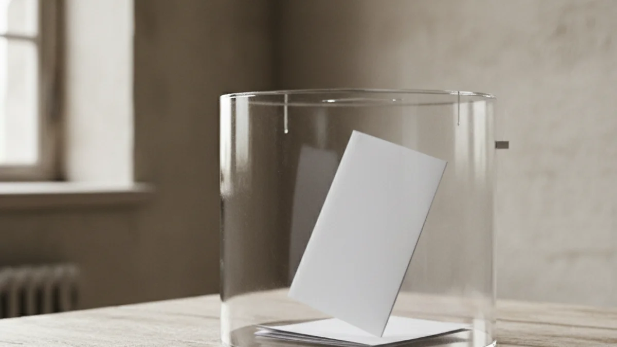 Urna electoral en un centro de votación rural.