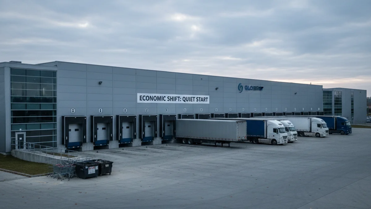 Imagen genérica de un centro logístico durante una mañana de invierno.