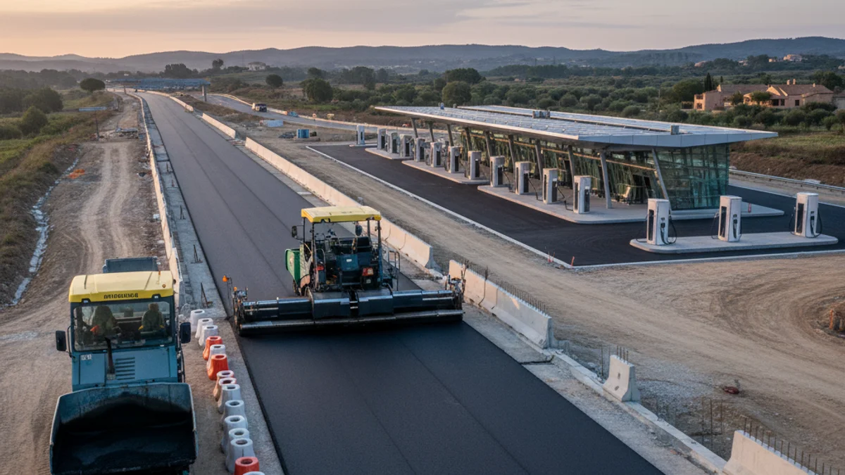 Imagen genérica de unas obras de mejora en una carretera de gran capacidad.