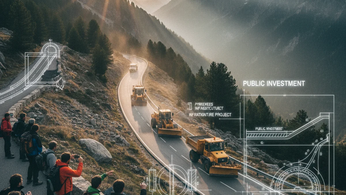 Imagen genérica de una carretera de montaña en el Pirineo donde se realizan tareas de mantenimiento.