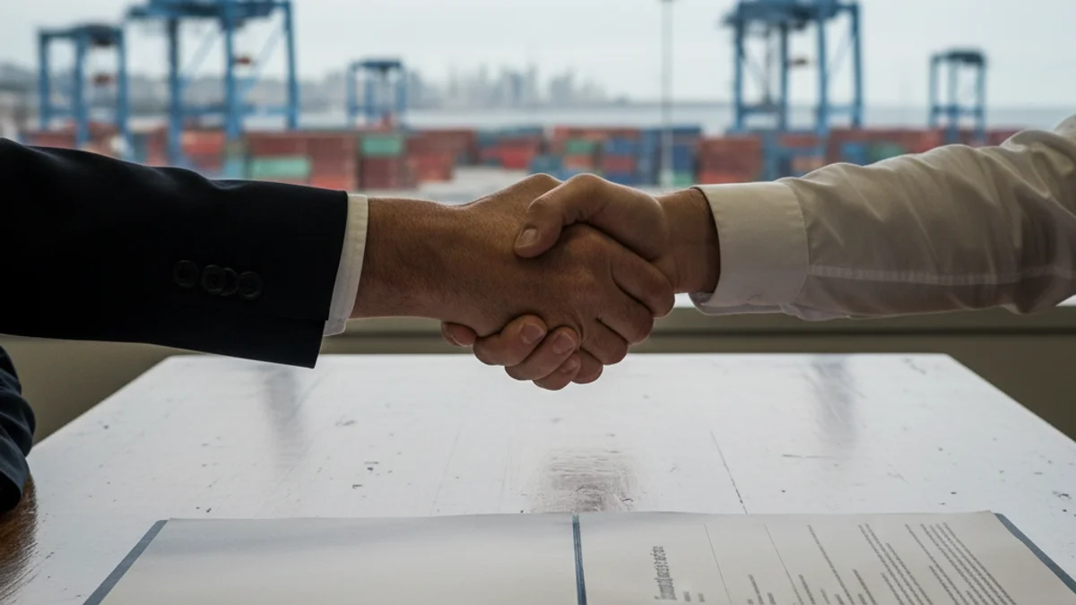 Representación de una firma institucional entre dos entidades para la planificación territorial y económica de la región.