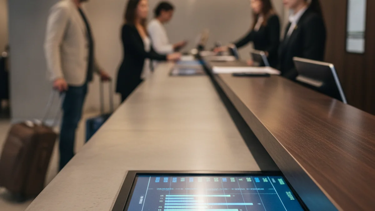 Imagen genérica de un hotel moderno con ventanas reflejando la luz, simbolizando el sector turístico y sus ingresos.