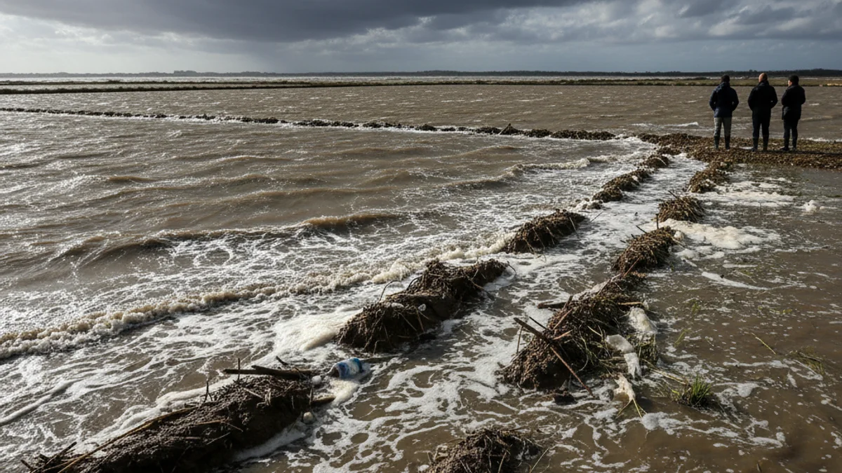 Imagen genérica de arrozales inundados por el agua del mar en el Delta del Ebro.