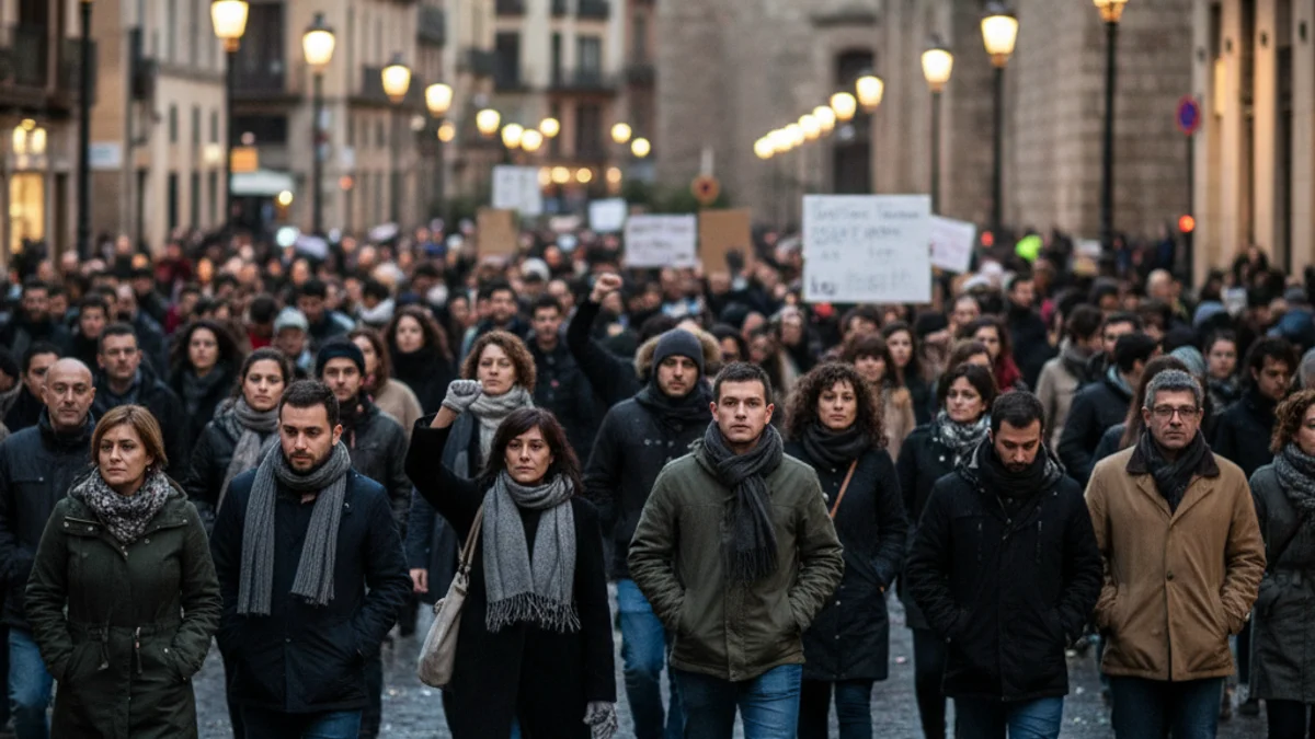 Imagen genérica de una manifestación de trabajadores por las calles de una ciudad.