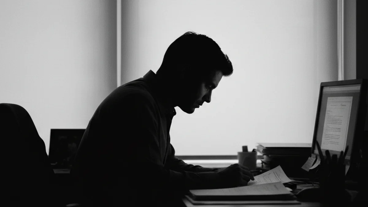 Imagen genérica de una mujer frente a un ordenador, simbolizando problemas financieros o legales resueltos.