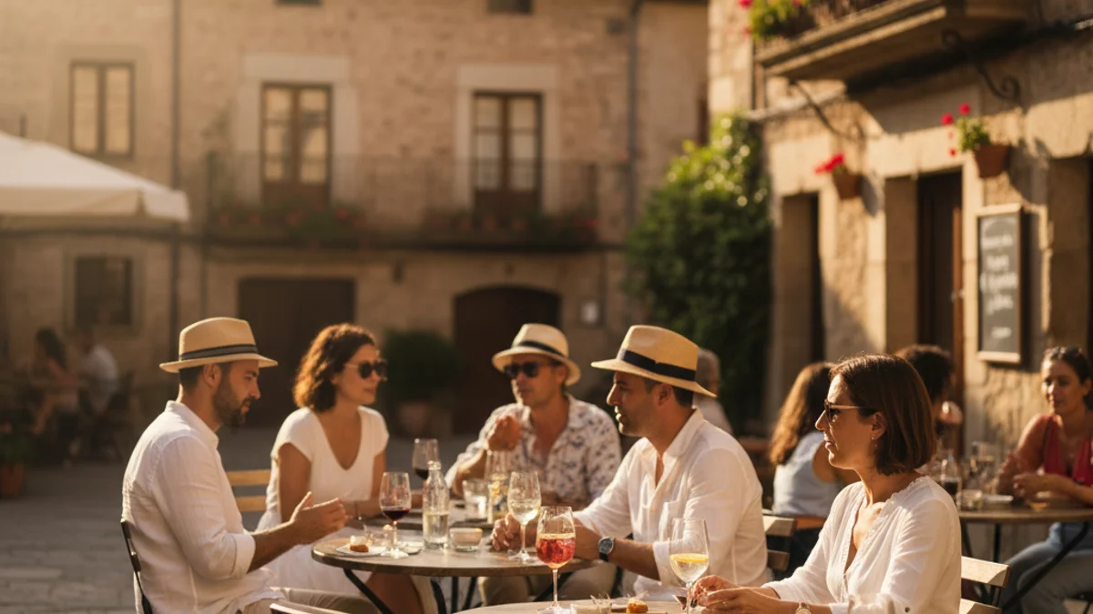 Imagen genérica de una terraza de un establecimiento turístico llena de gente en la Pobla de Segur.