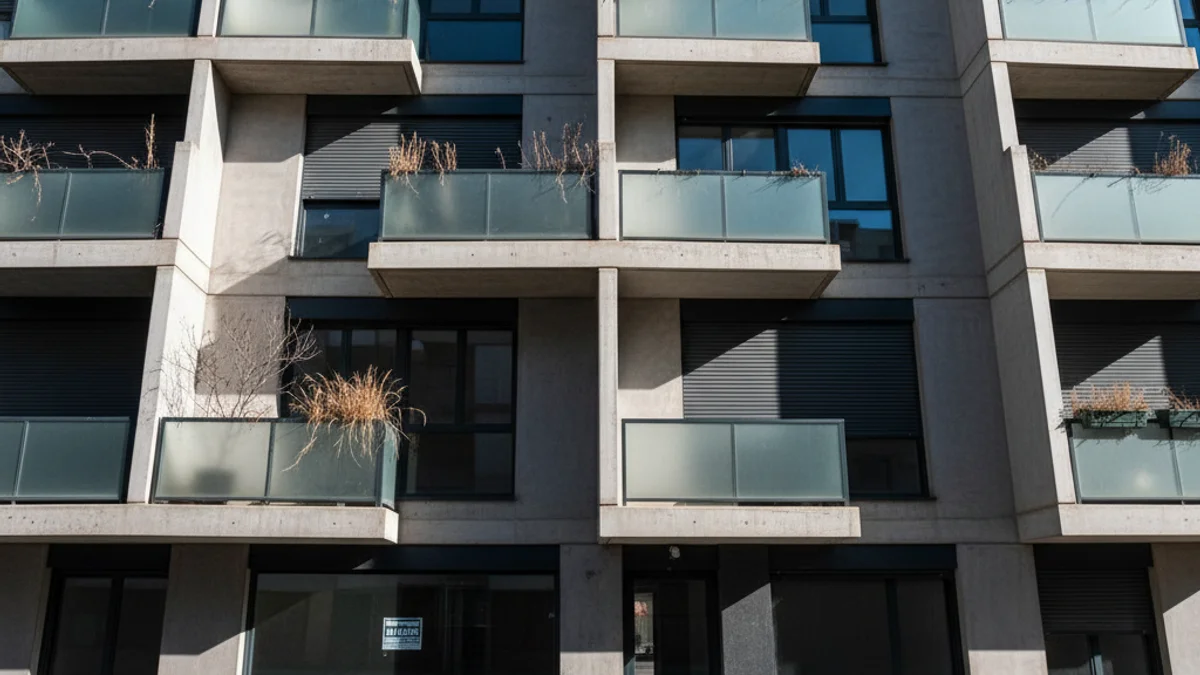 Imagen genérica de un bloque de pisos moderno que representa el mercado inmobiliario.