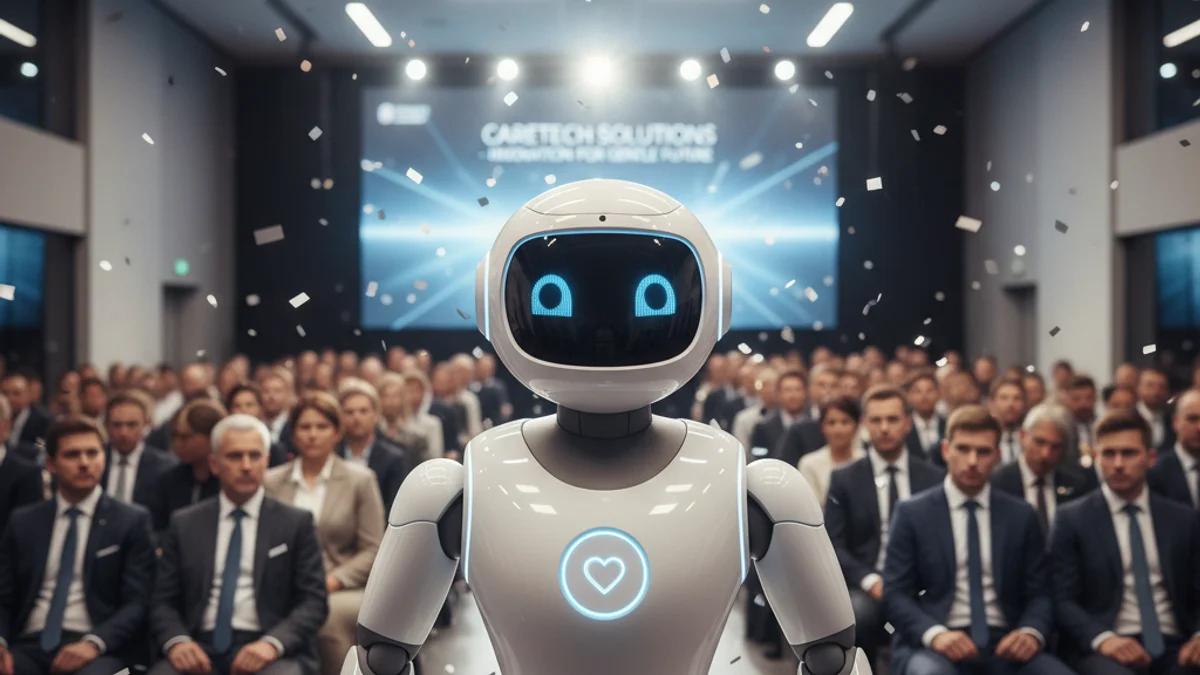 Imagen genérica de un robot asistencial presentado en un foro empresarial sobre tecnología.