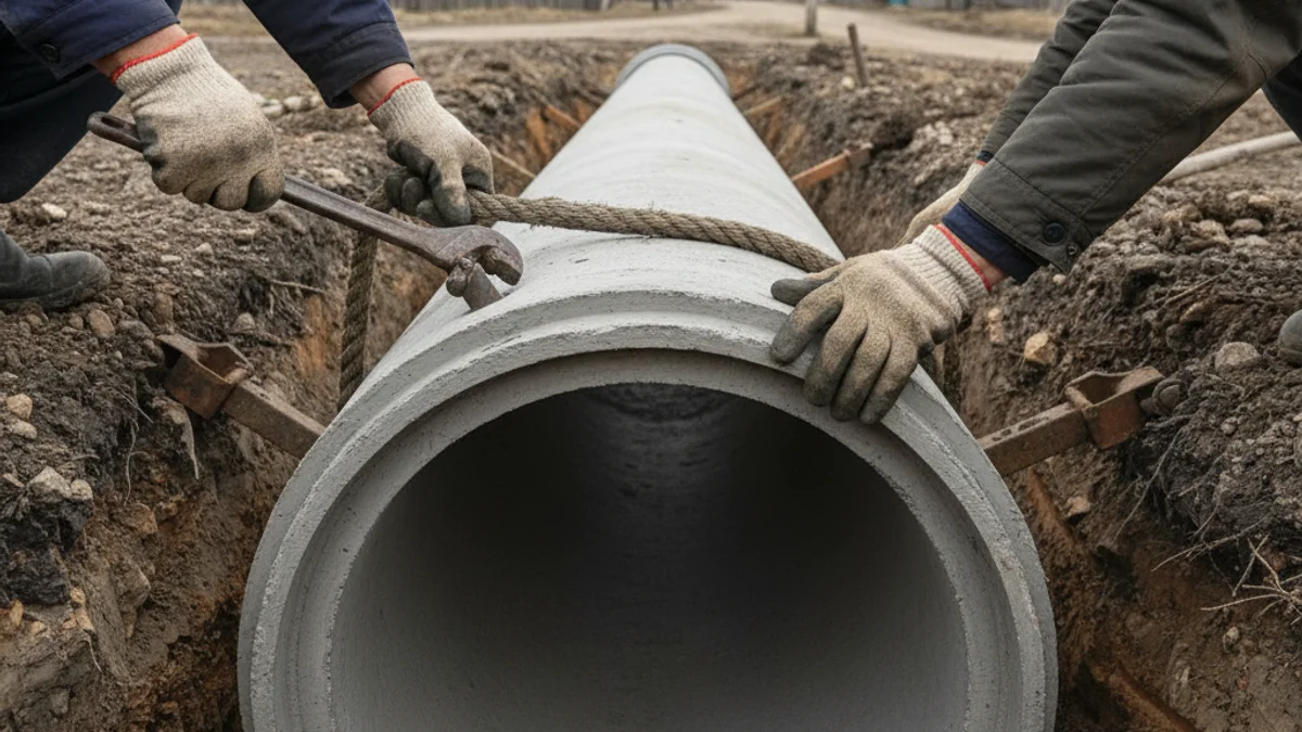 Representación visual de un proyecto de obra pública o infraestructura, como la renovación de tuberías subterráneas.