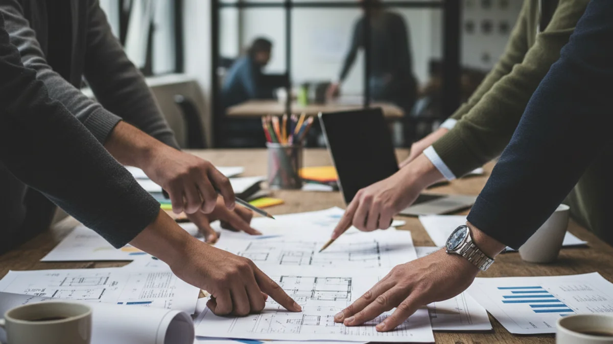 Representación visual de la colaboración en la economía social, con manos trabajando en equipo sobre una mesa.
