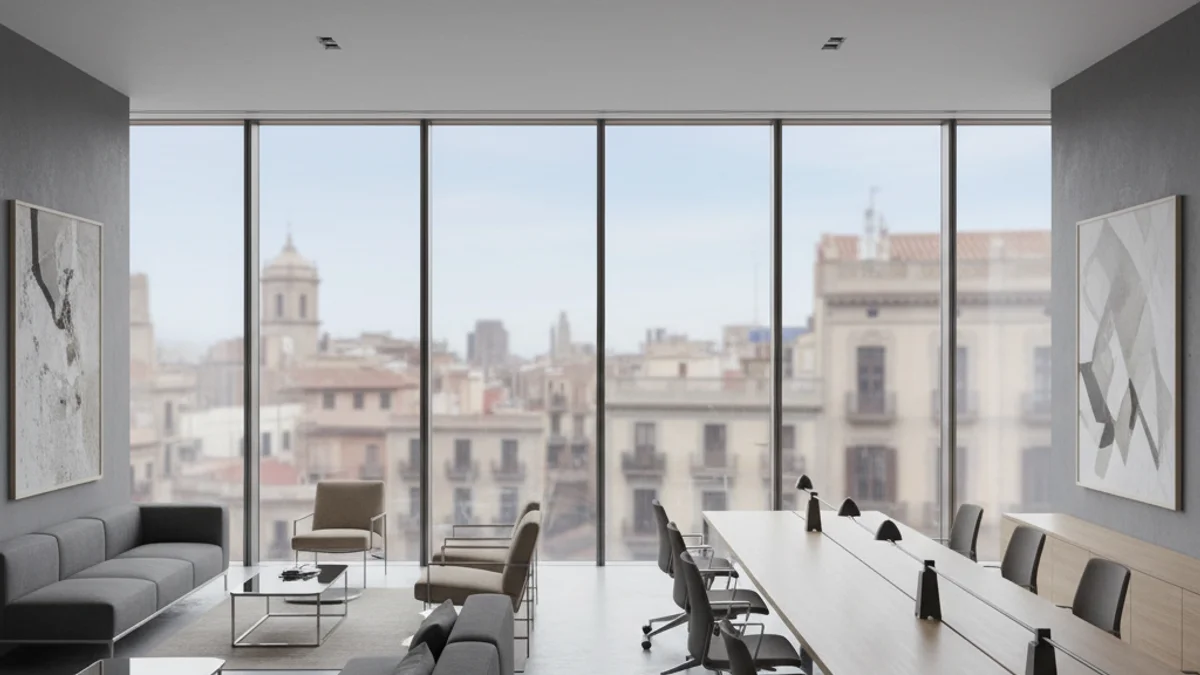 Imagen de archivo de un despacho de negocios moderno en Barcelona.