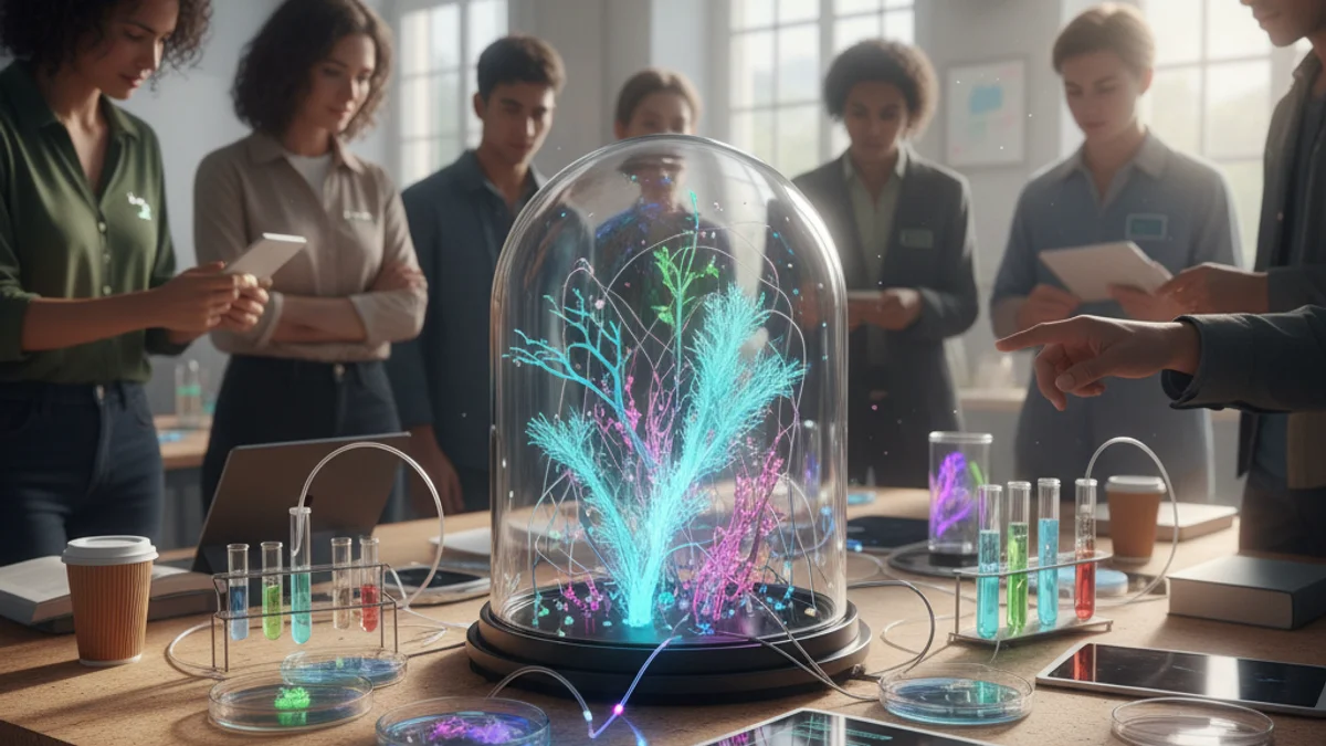 Imagen genérica de un proyecto tecnológico educativo con materiales sostenibles.