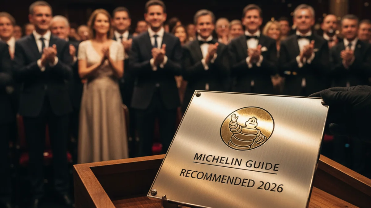 Imagen genérica de una placa de reconocimiento gastronómico en un acto oficial.