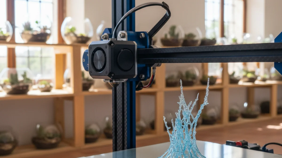 Imagen genérica de una impresora 3D trabajando en un taller de diseño.