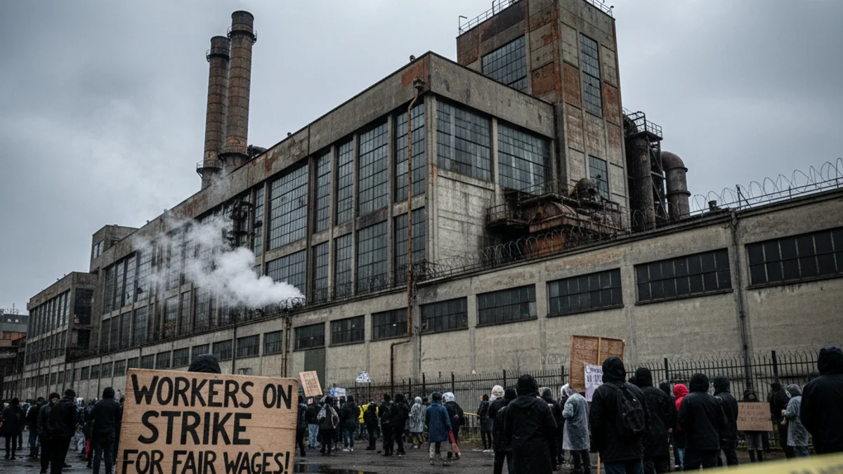Imagen genérica de una planta industrial bajo un cielo nublado.