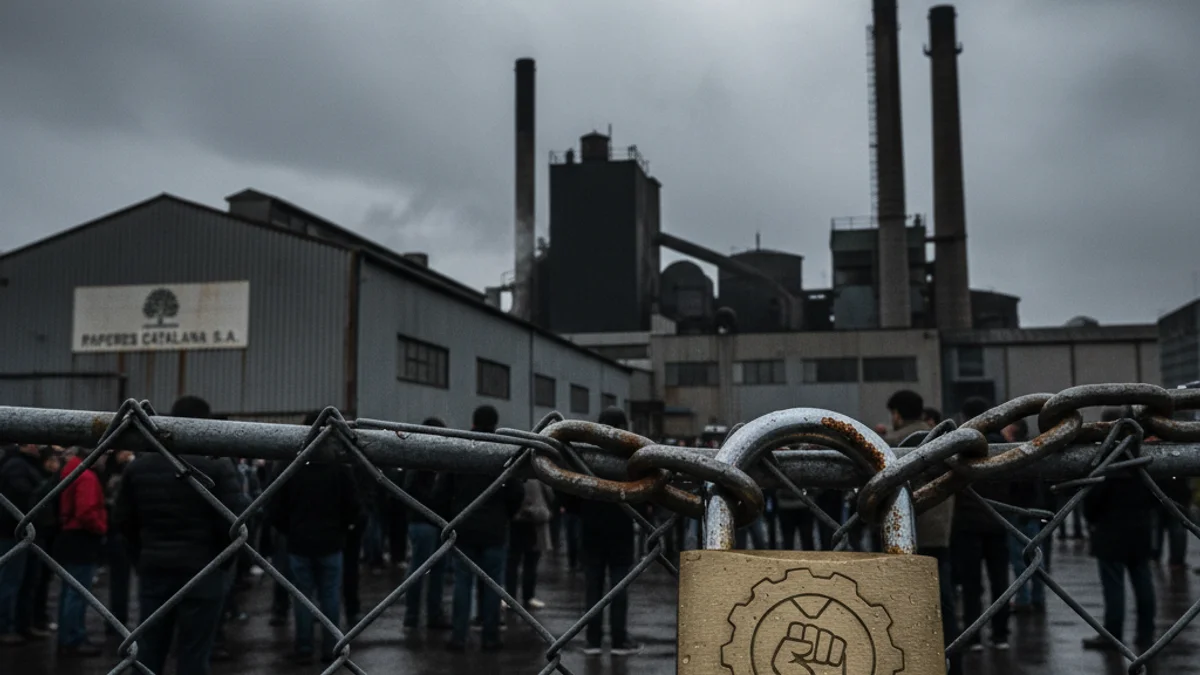 Imagen genérica de una planta industrial bajo un cielo nublado que simboliza un conflicto laboral.