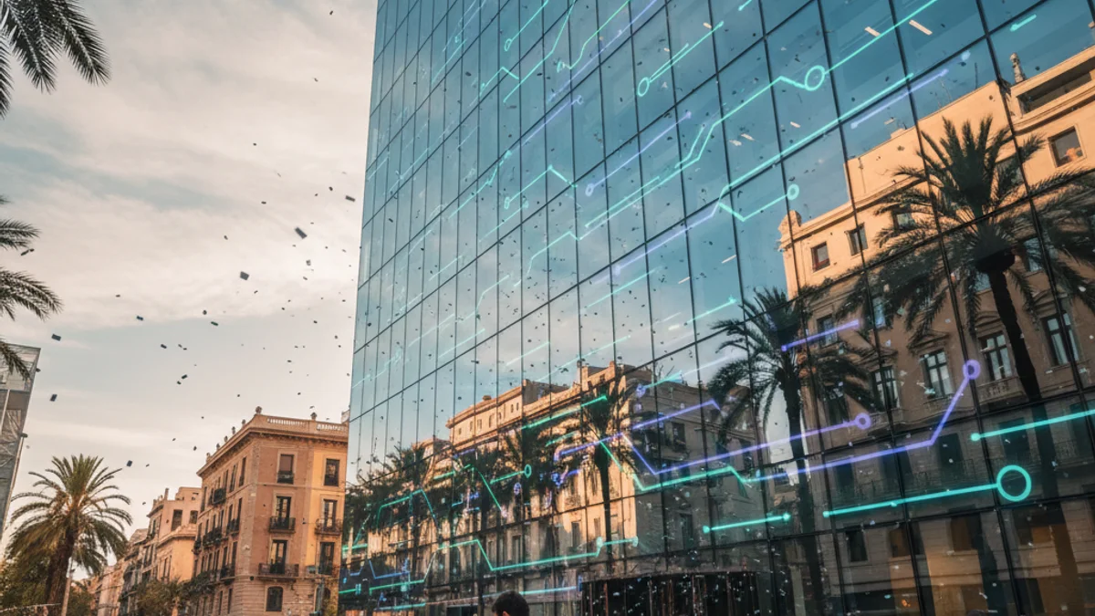 Imagen genérica de un edificio de oficinas moderno en el distrito tecnológico de Barcelona.