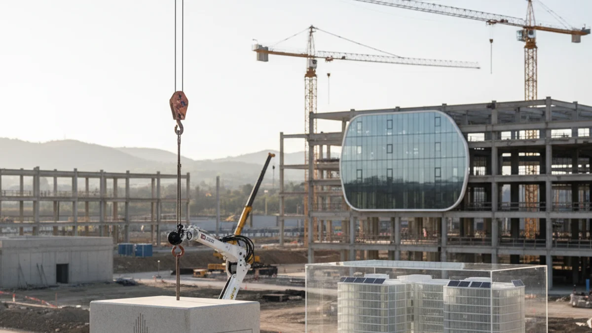 Imagen genérica de la colocación de una primera piedra en un centro de innovación industrial.
