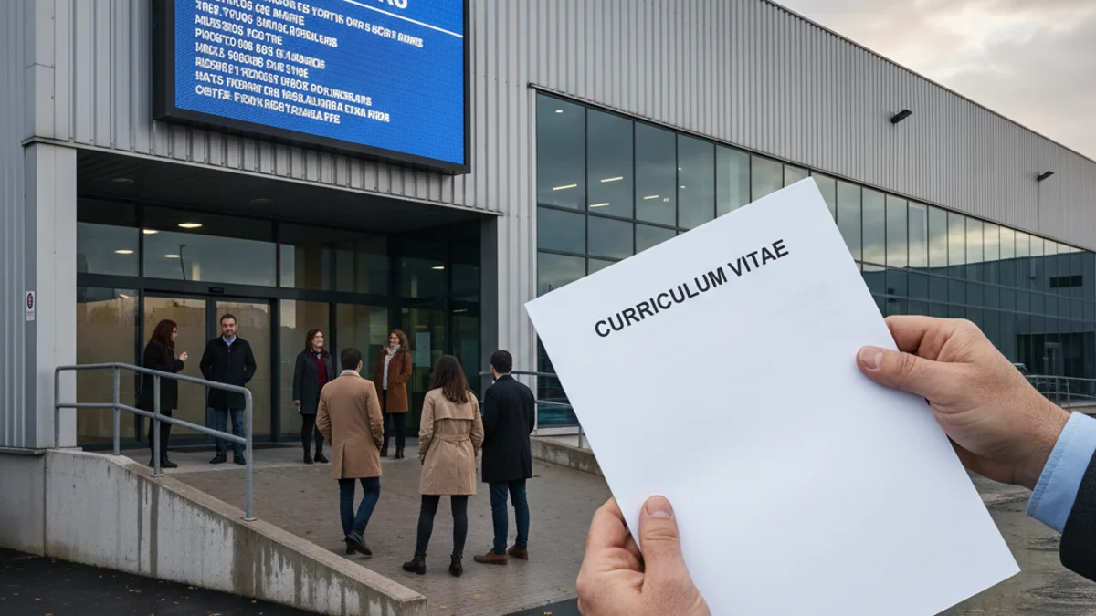 Imagen genérica de una persona revisando ofertas de empleo en un tablón de anuncios.