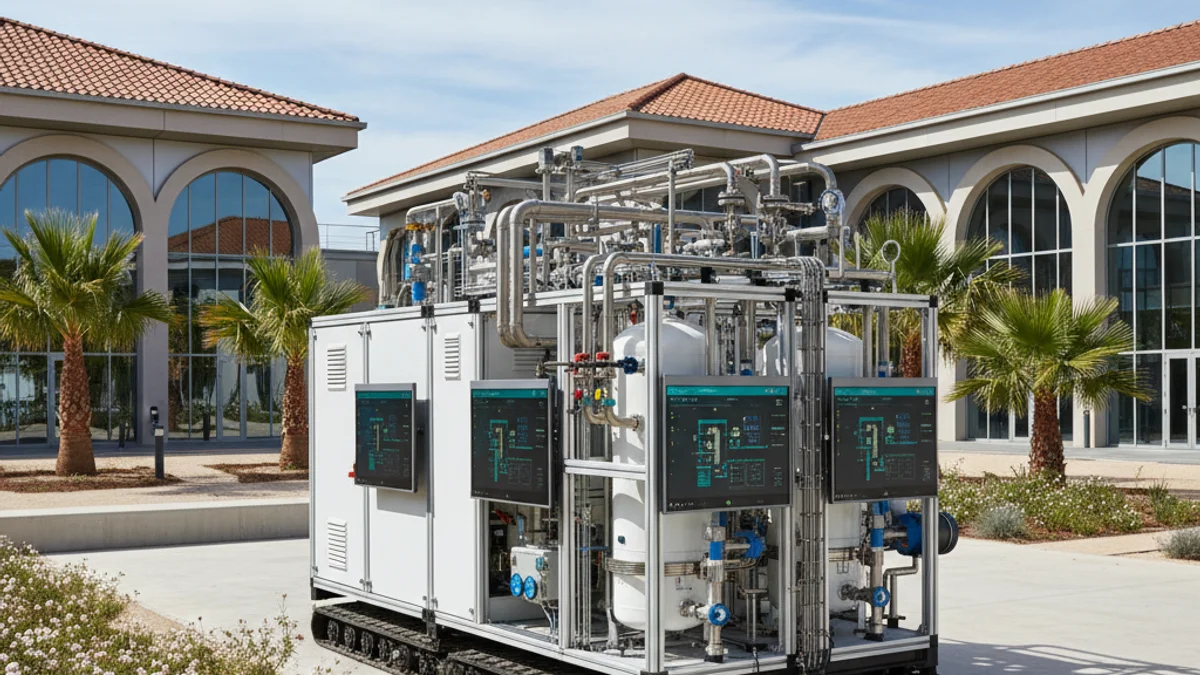 Imagen genérica de una planta piloto de captura de carbono con tecnología de vanguardia.