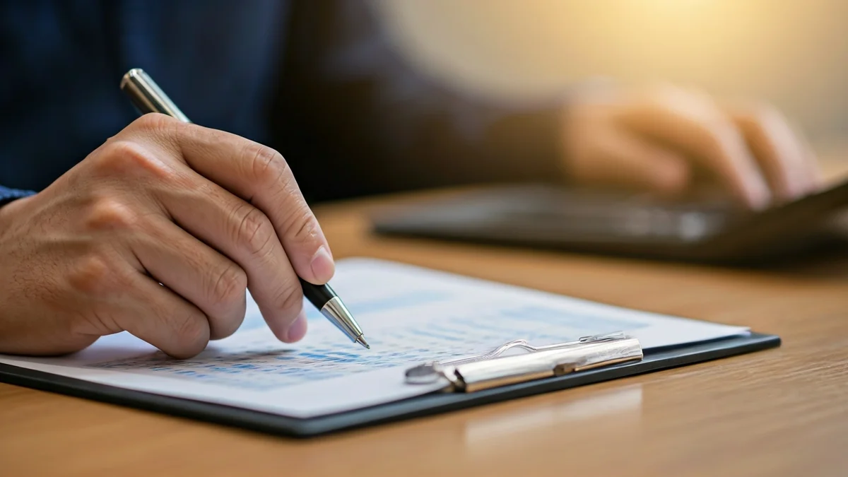 Imagen genérica de una mano señalando un documento de presupuestos municipales.