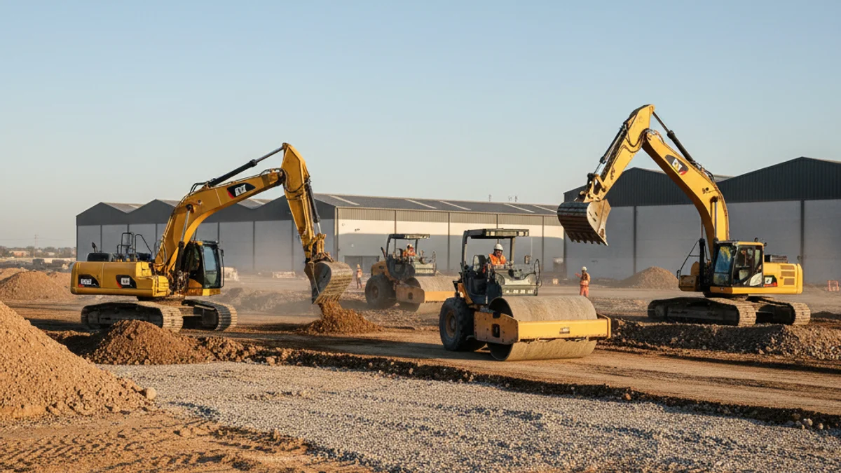 Imagen genérica de las obras de urbanización en un futuro polígono industrial.